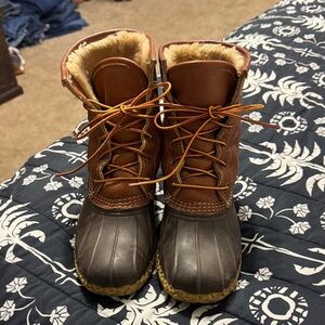 Women’s LL Bean Shearling Winter Duck Boots, Sz 9